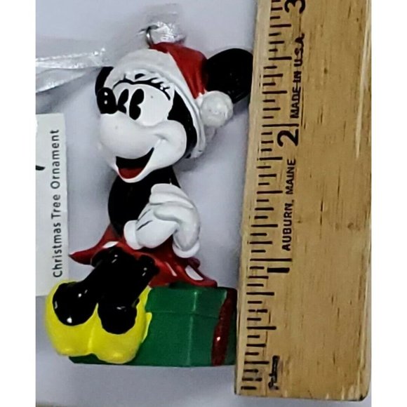 Disney Hallmark Minnie Mouse Christmas Tree Ornament holiday gift Santa hat - Picture 7 of 8